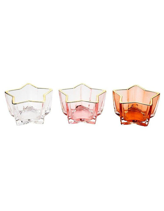 Teelichthalter Glassterne "Stars" 3er-Set
