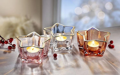 Teelichthalter Glassterne "Stars" 3er-Set