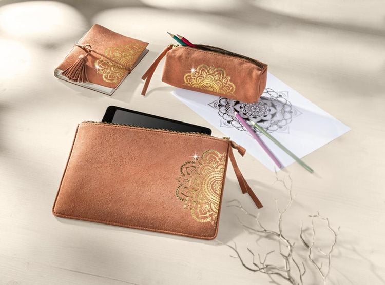Federmäppchen "Mandala" Leder