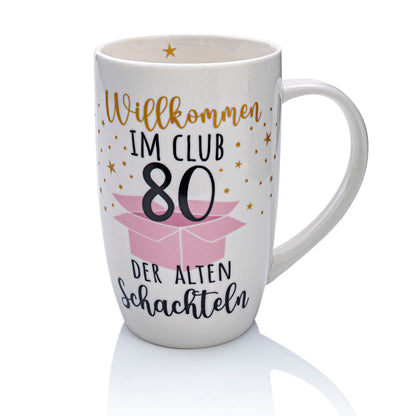 Tasse "Club der alten Schachteln" (Alter: 80 Jahre)
