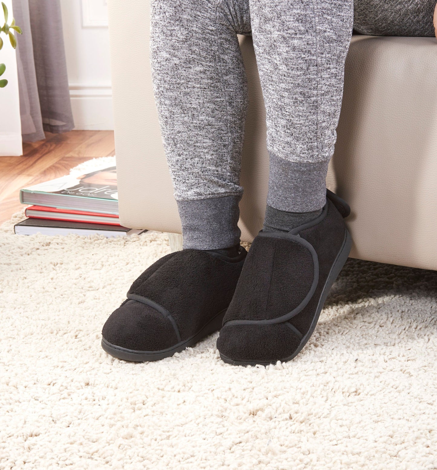 Klett-Hausschuhe, schwarz (Grösse: 40 - 41)