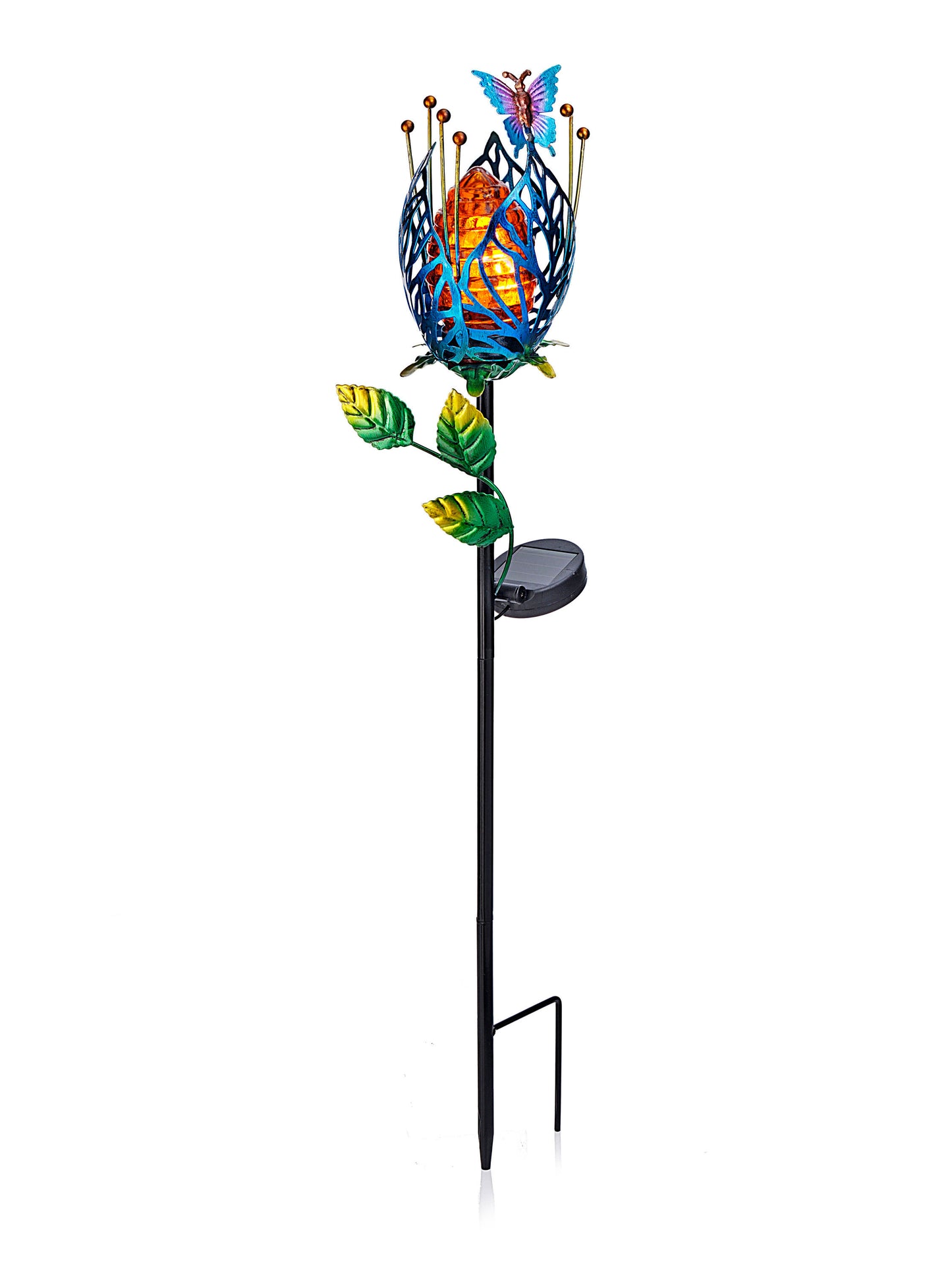 Solar-Gartenstecker "Blüte" (Farbe: blau)