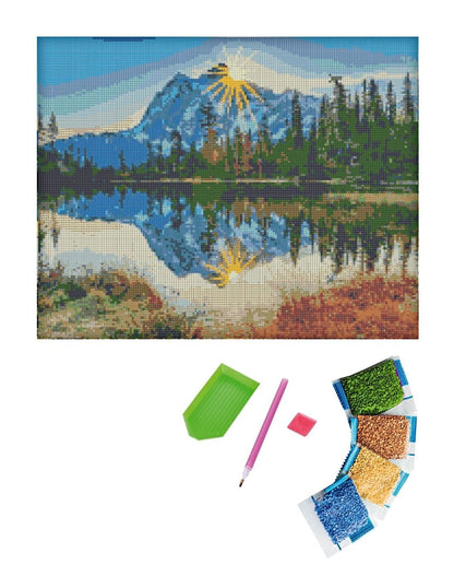 Diamond Painting "Schneeberge am See" 50 x 40 cm