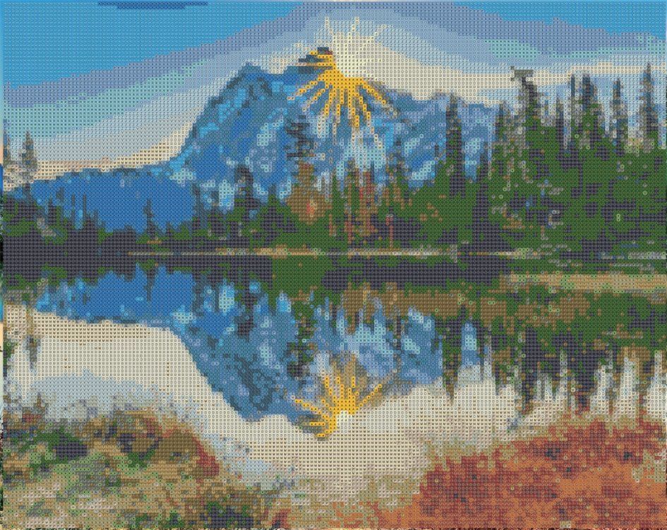 Diamond Painting "Schneeberge am See" 50 x 40 cm