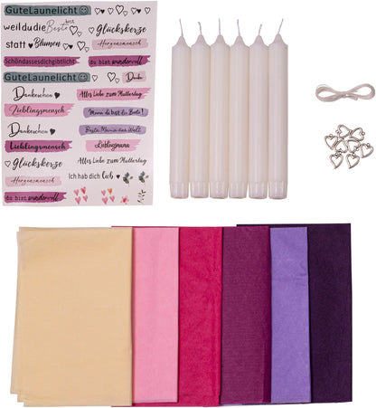 Kerzen-Tattoo-Set "Lieblingsmensch" 20-teilig