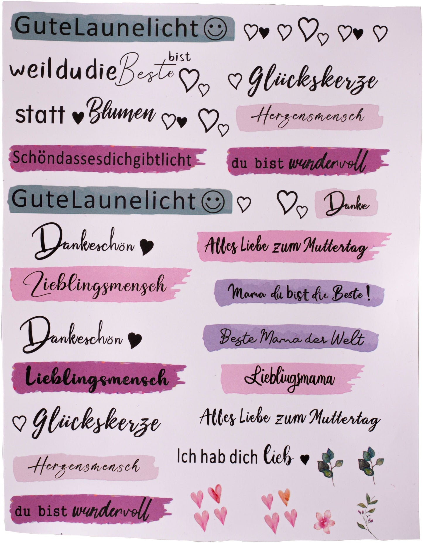 Kerzen-Tattoo-Set "Lieblingsmensch" 20-teilig