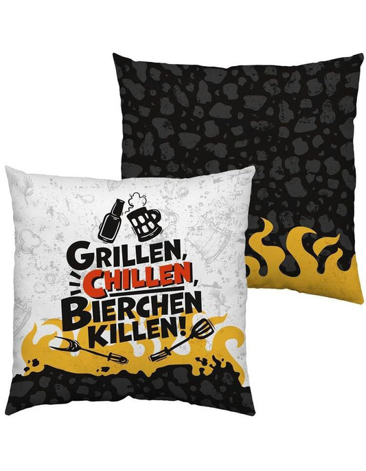 GRUSS & CO Baumwoll-Kissen Motiv Grillen
