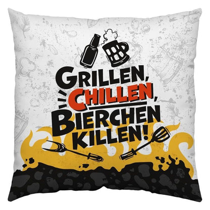 GRUSS & CO Baumwoll-Kissen Motiv Grillen