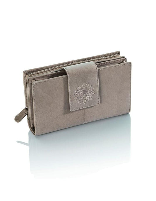 HJP RFID-Geldbörse "Dahlie" Leder, (Farbe: taupe)