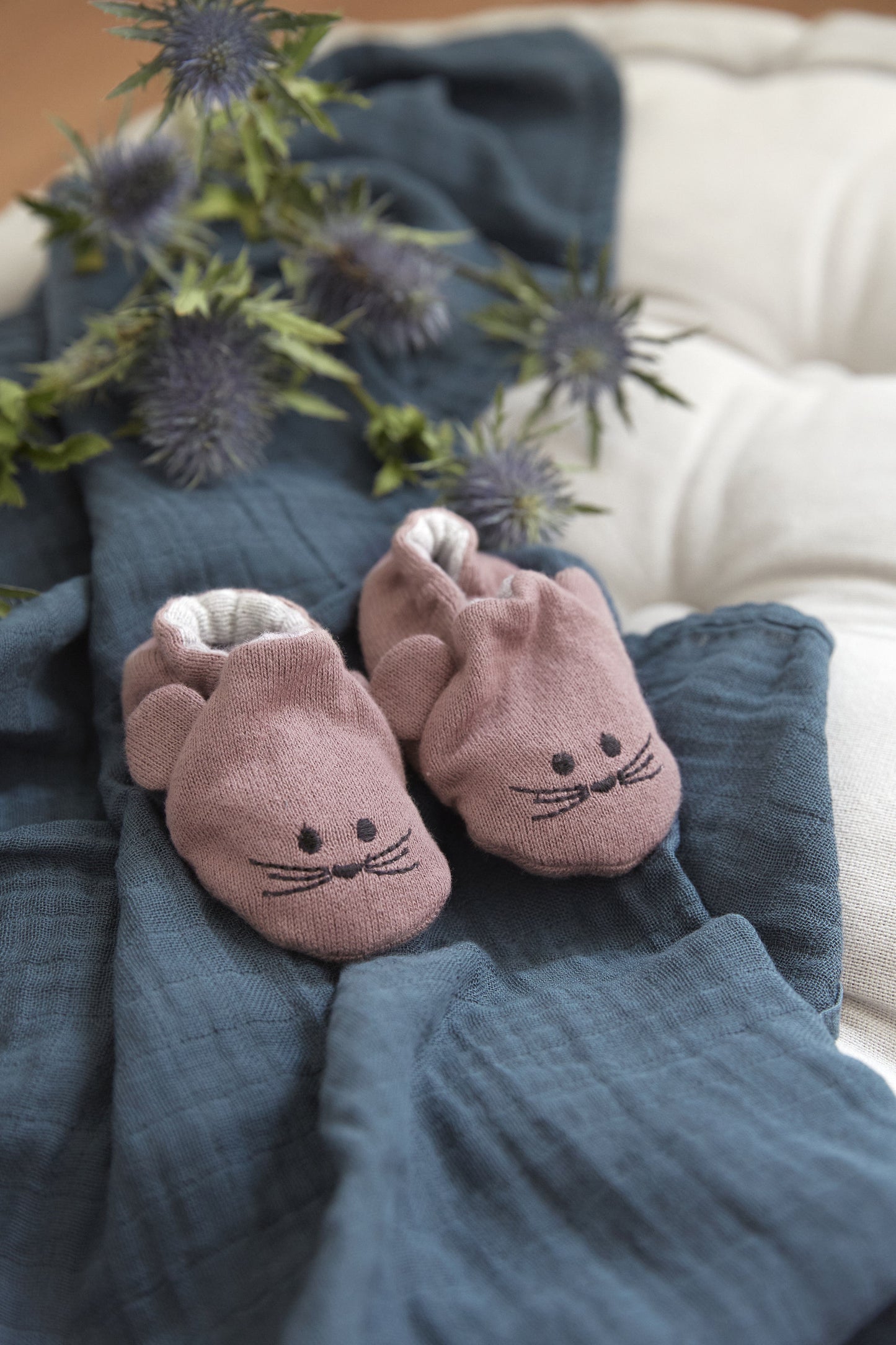 Lässig Krabbelschuhe "Little Chums - Mouse", beere