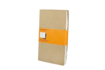 Moleskine Cahier, Large/A5, 3er Set, Liniert, Kartoneinband, Packpapierbraun