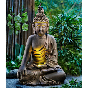Dekofigur Buddha "Bhura" mit Solarbeleuchtung