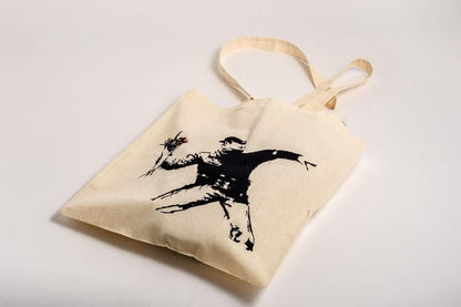 Stofftasche Bansky - Blumenwerfer