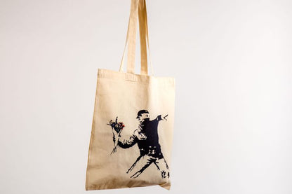 Stofftasche Bansky - Blumenwerfer