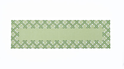 Tischläufer mit Kurbelstickerei, 40x140cm, (Farbe: Grün)