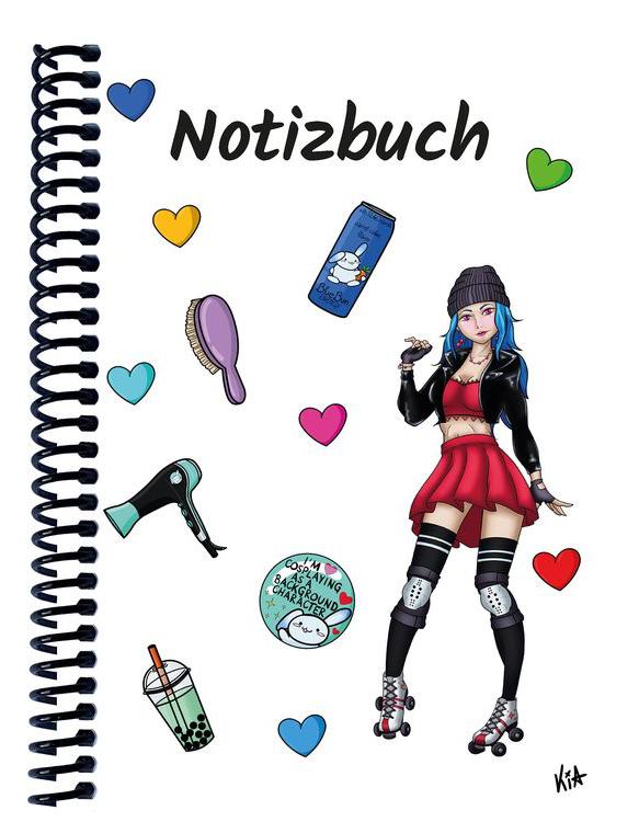 A 4 Notizbuch Manga Enora, weiß, liniert