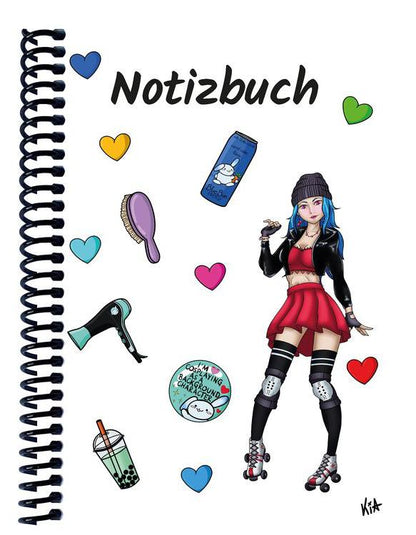 A 4 Notizbuch Manga Enora, weiß, liniert