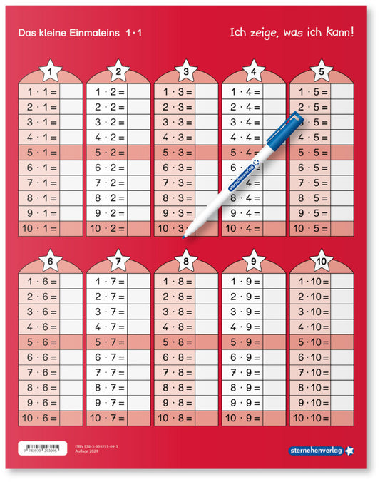 Das kleine Einmaleins 1·1, 1 Lernvorlage mit Spezialstift (Sternchenverlag Gmbh)