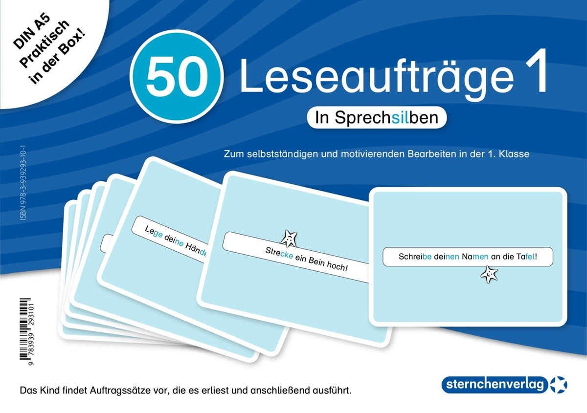 50 Leseaufträge 1 in der Box in Sprechsilben (Sternchenverlag Gmbh)