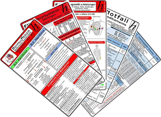 Notfallmedizin Karten-Set - Herzrhythmusstörungen, Notfallmedikamente, Reanimation, EKG Diagnostik & Ableitungen (Verlag Verlag Hawelka)
