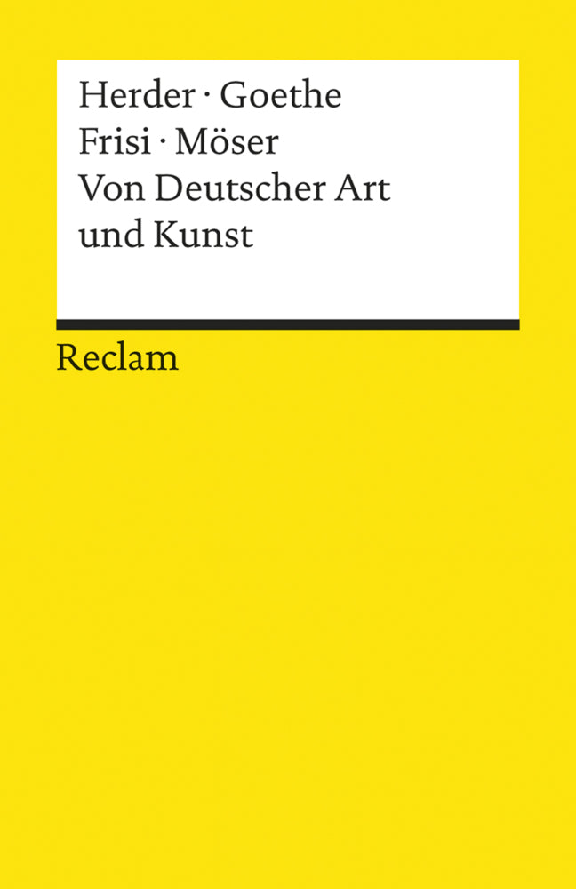 Von Deutscher Art und Kunst. Einige fliegende Blätter (Johann Gottfried Herder)