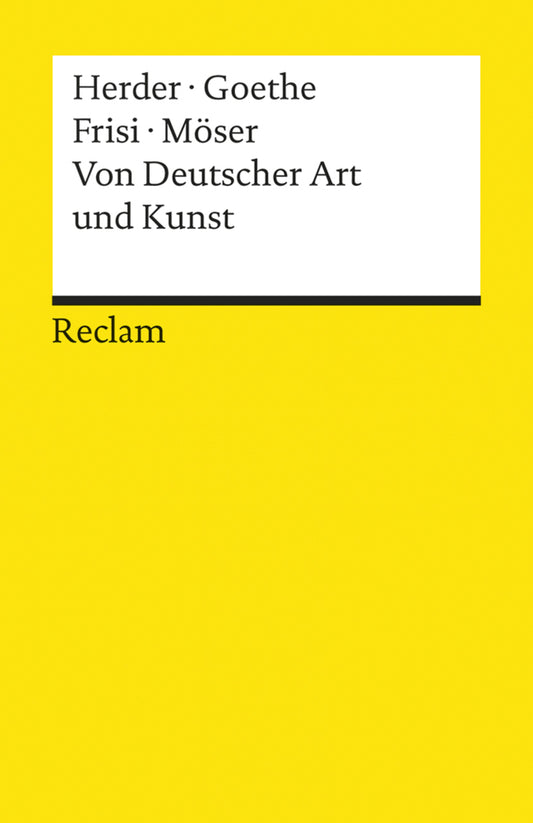 Von Deutscher Art und Kunst. Einige fliegende Blätter (Johann Gottfried Herder)