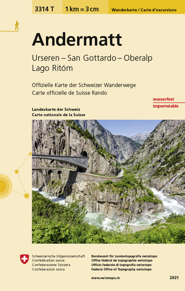 3314T Andermatt Wanderkarte (Bundesamt Für Landestopografie Swisstopo)