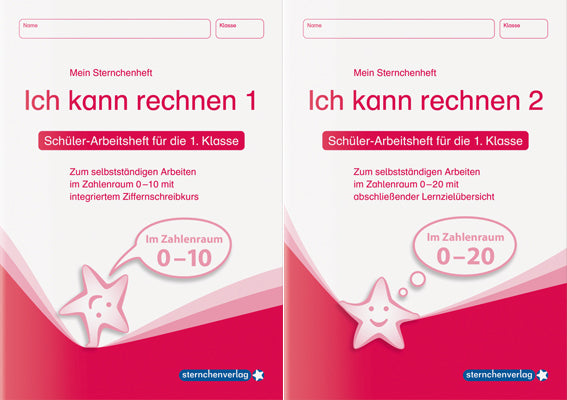 Ich kann rechnen 1 und 2, Schüler-Arbeitshefte für die 1. Klasse, 2 Tle. (Sternchenverlag Gmbh)