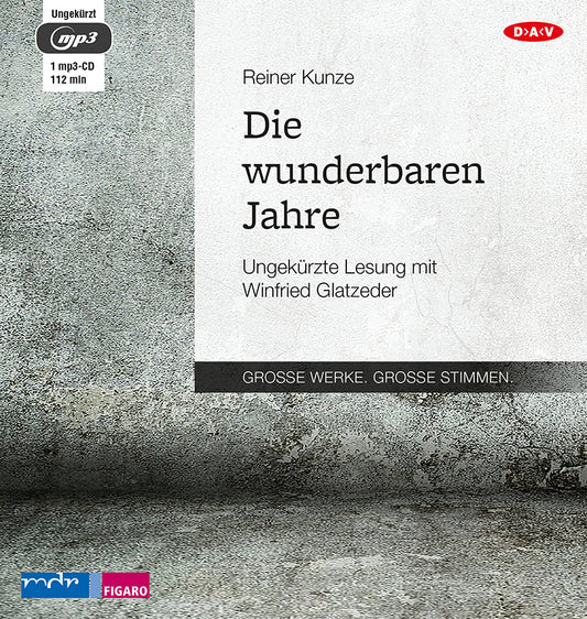 Die wunderbaren Jahre, 1 Audio-CD, 1 MP3 (Reiner Kunze)