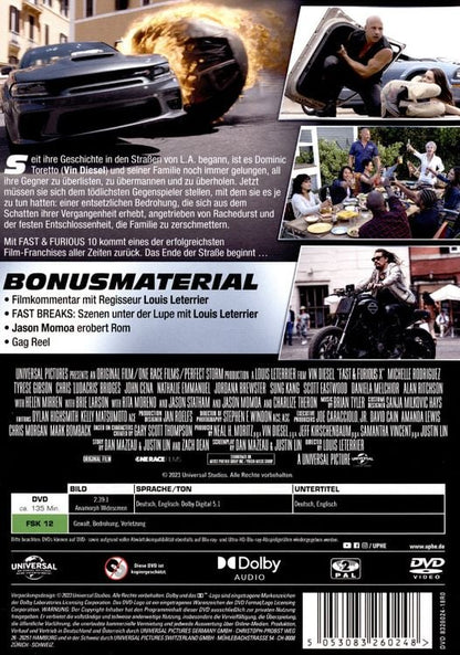Universal FAST & FURIOUS 10 DVD