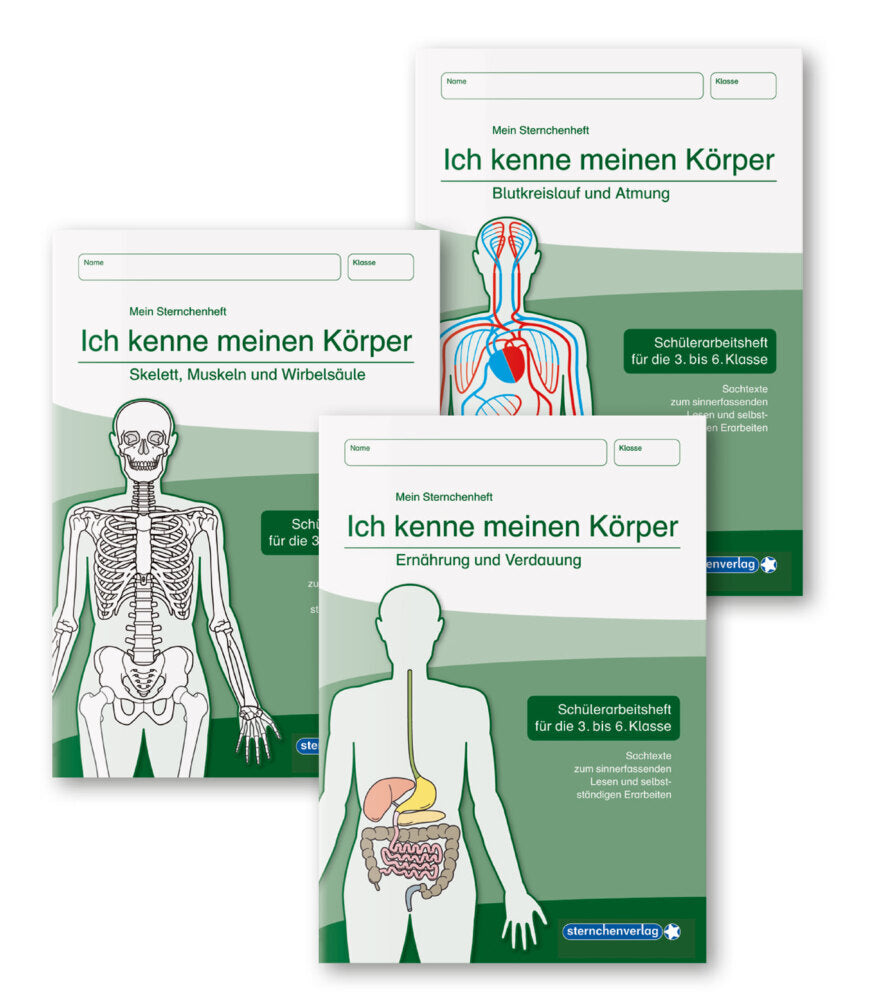 Ich kenne meinen Körper - 3 Arbeitshefte im Set (Sternchenverlag Gmbh)
