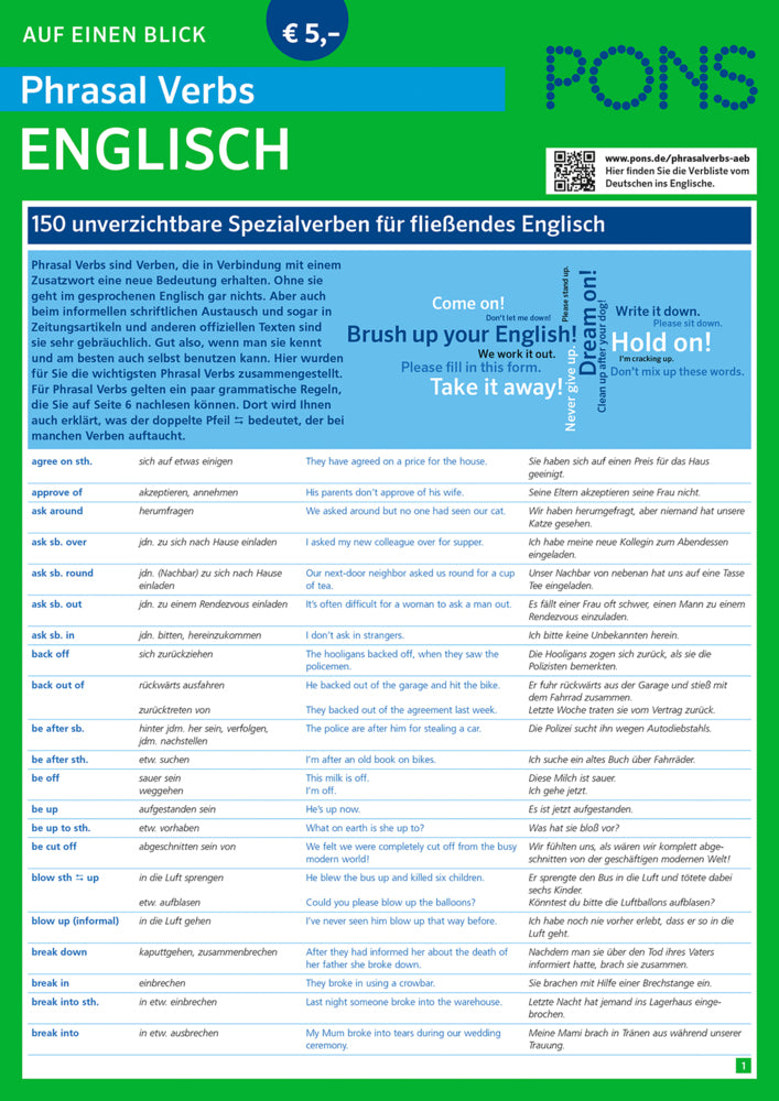 PONS Phrasal Verbs auf einen Blick Englisch (Sheila Mcbride)