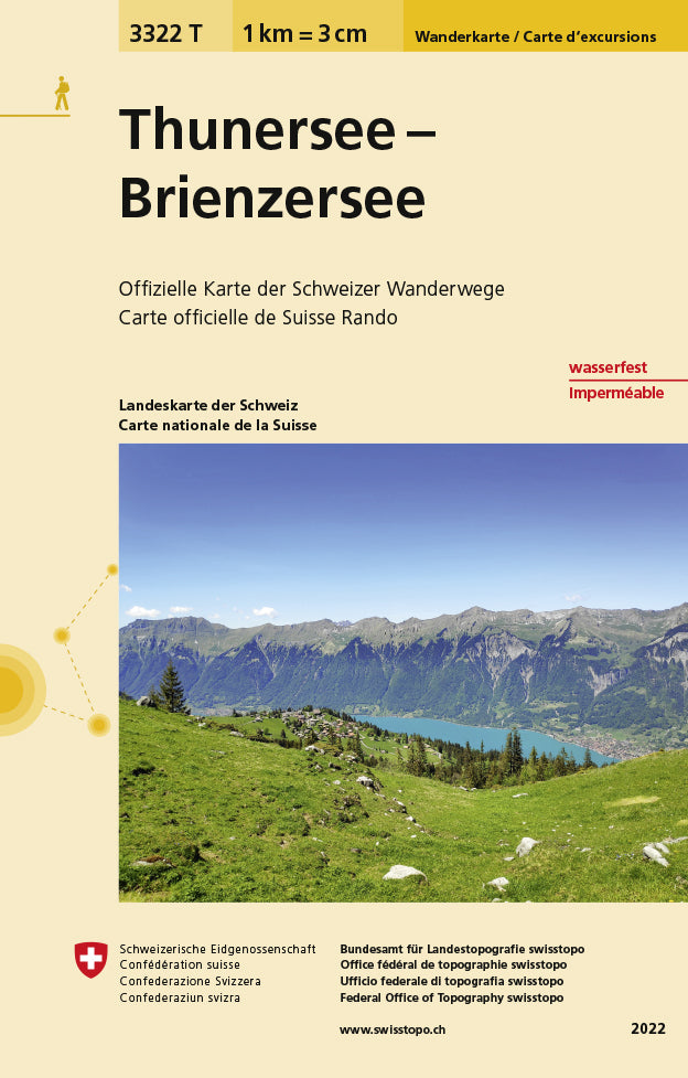 3322T Thunersee - Brienzersee Wanderkarte (Bundesamt Für Landestopografie Swisstopo)