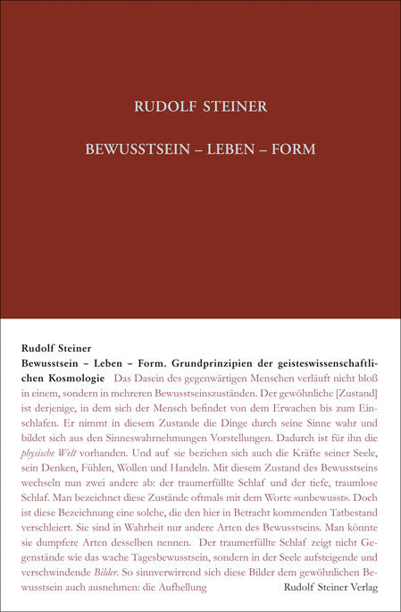 Bewusstsein - Leben - Form (Rudolf Steiner)