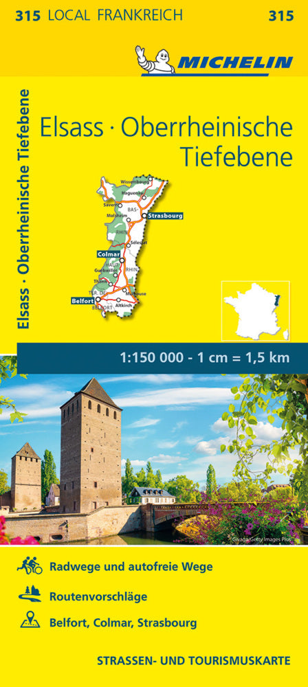 Michelin Karte Elsass, Oberrheinische Tiefebene (Michelin)