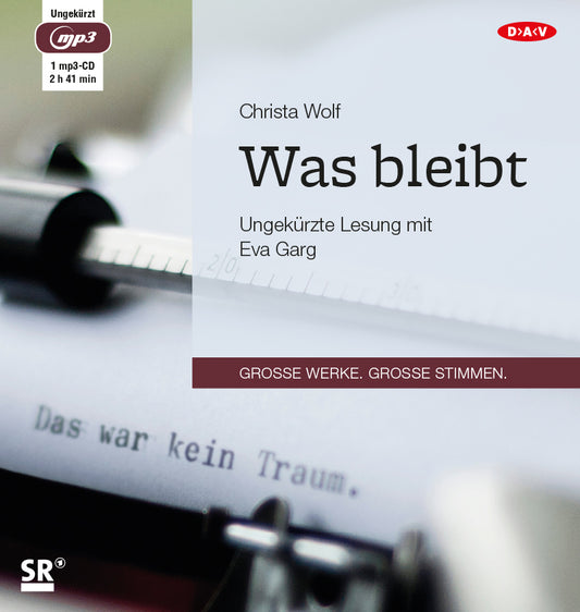 Was bleibt, 1 Audio-CD, 1 MP3 (Christa Wolf)