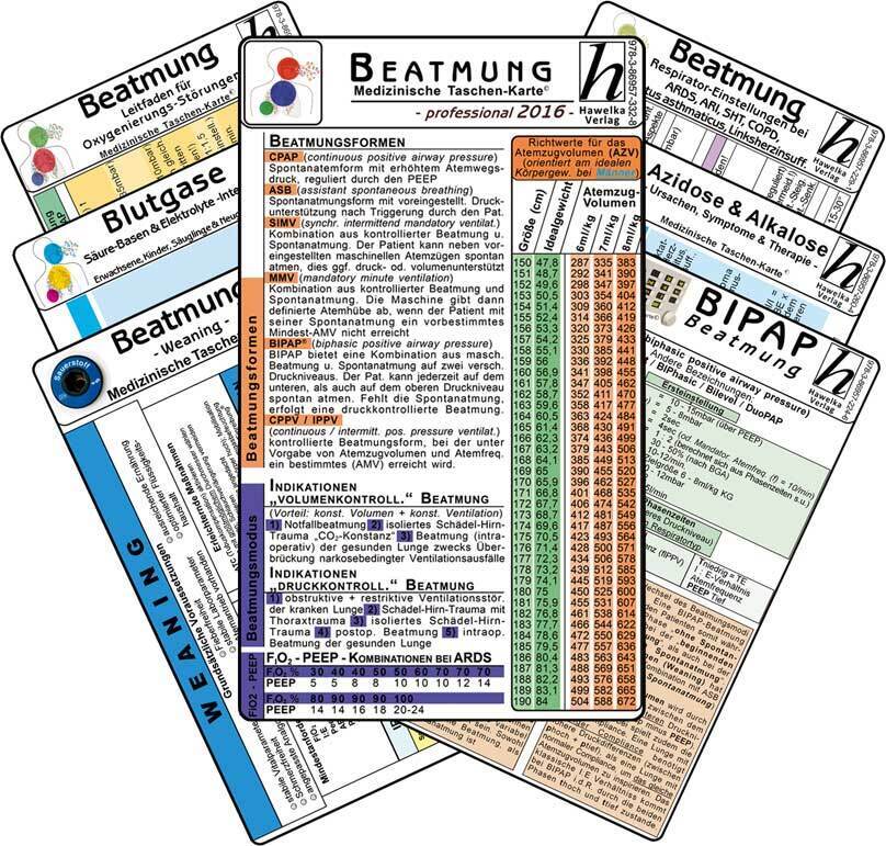 Beatmung - professional 2016, 7 Medizinische Taschen-Karten