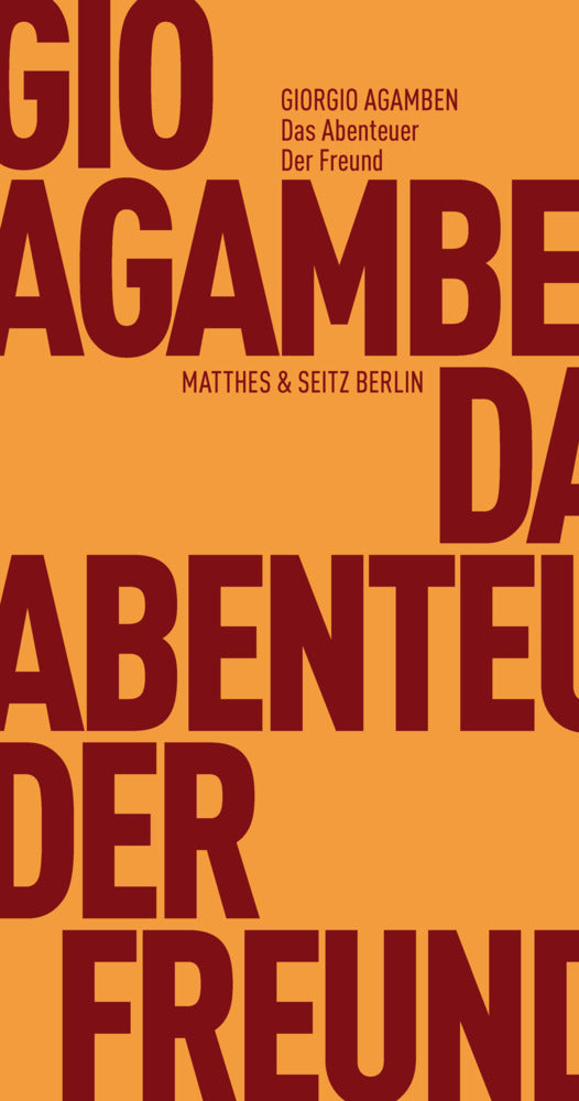 Das Abenteuer. Der Freund (Giorgio Agamben)