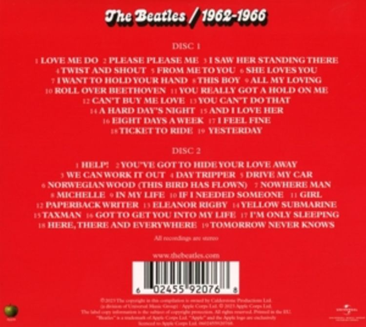 The Beatles 1962 - 1966 (Red Album) (2 CDs)