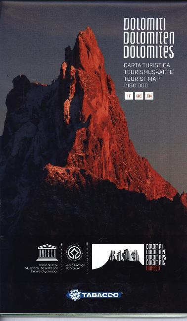 Tabacco Straßenkarte Dolomiten UNESCO, m. 1 Karte