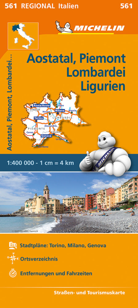 Michelin Karte Aostatal, Piemont, Lombardei und Ligurien (Michelin)