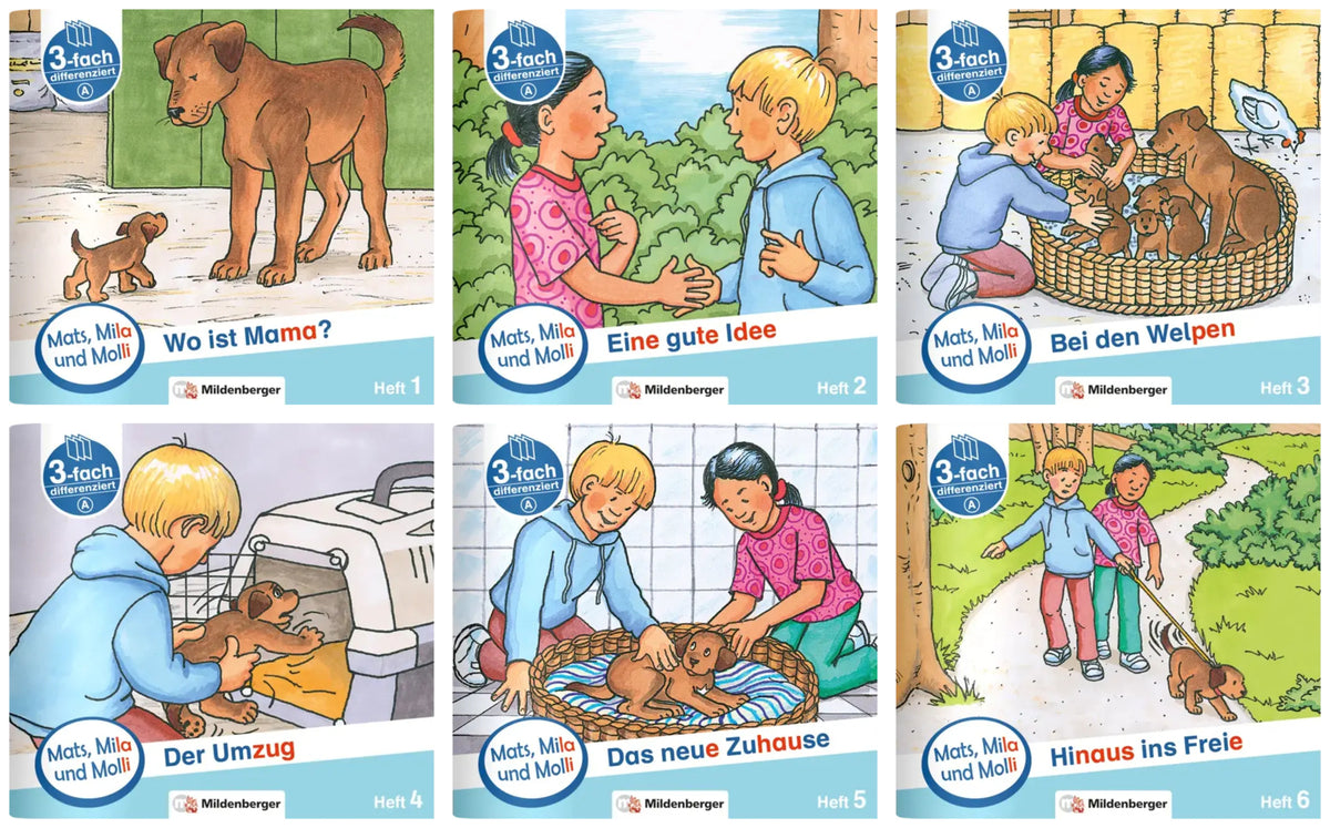 Paket - Mats, Mila und Molli - Heft 1-6, Schwierigkeitsstufe A.H.1-6 (Helge Dr. Weinrebe)