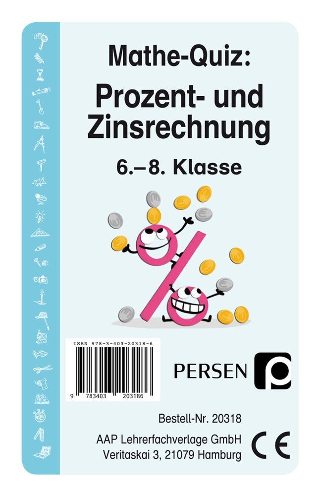 Mathe-Quiz: Prozent- und Zinsrechnung (Kartenspiel) (Liv Von Halen)