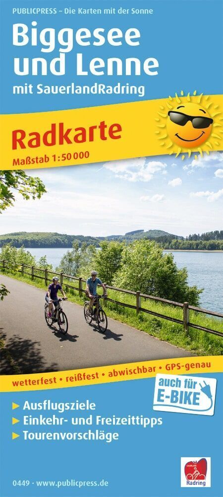Publicpress Radkarte Biggesee und Lenne mit SauerlandRadring 1:50.000