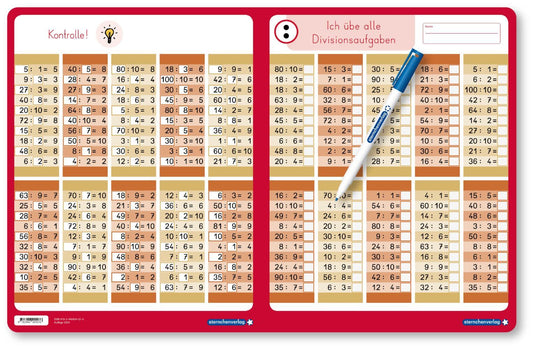 Ich übe alle Divisionsaufgaben, Doppelklappkarte mit Spezialstift (Katrin Langhans)