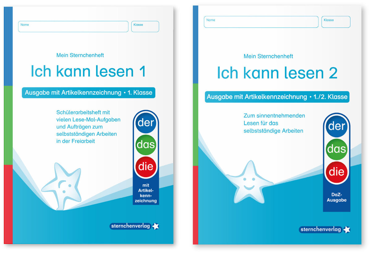 Ich kann lesen 1 und 2 - Ausgabe mit Artikelkennzeichnung (DaZ) für die 1. und 2. Klasse (Sternchenverlag Gmbh)