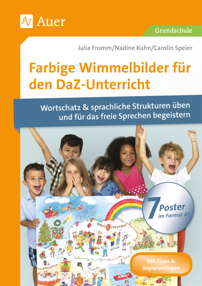 Farbige Wimmelbilder für den DaZ-Unterricht, 7 Poster im Format A1 (Julia Fromm)