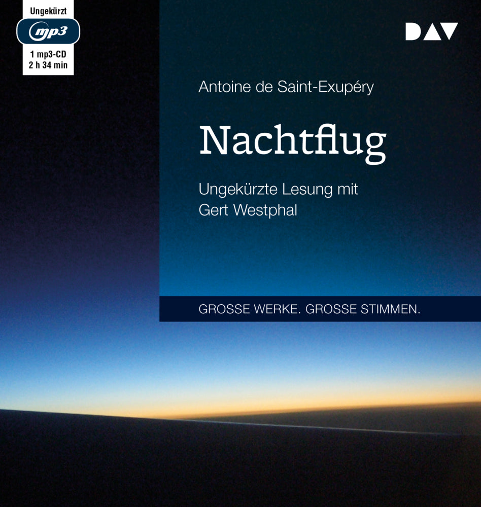 Nachtflug, 1 Audio-CD, 1 MP3 (Antoine De Saint-Exupéry)