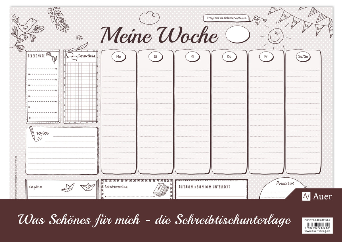 Was Schönes für mich - Schreibtischunterlage A2 (Auer Verlag)