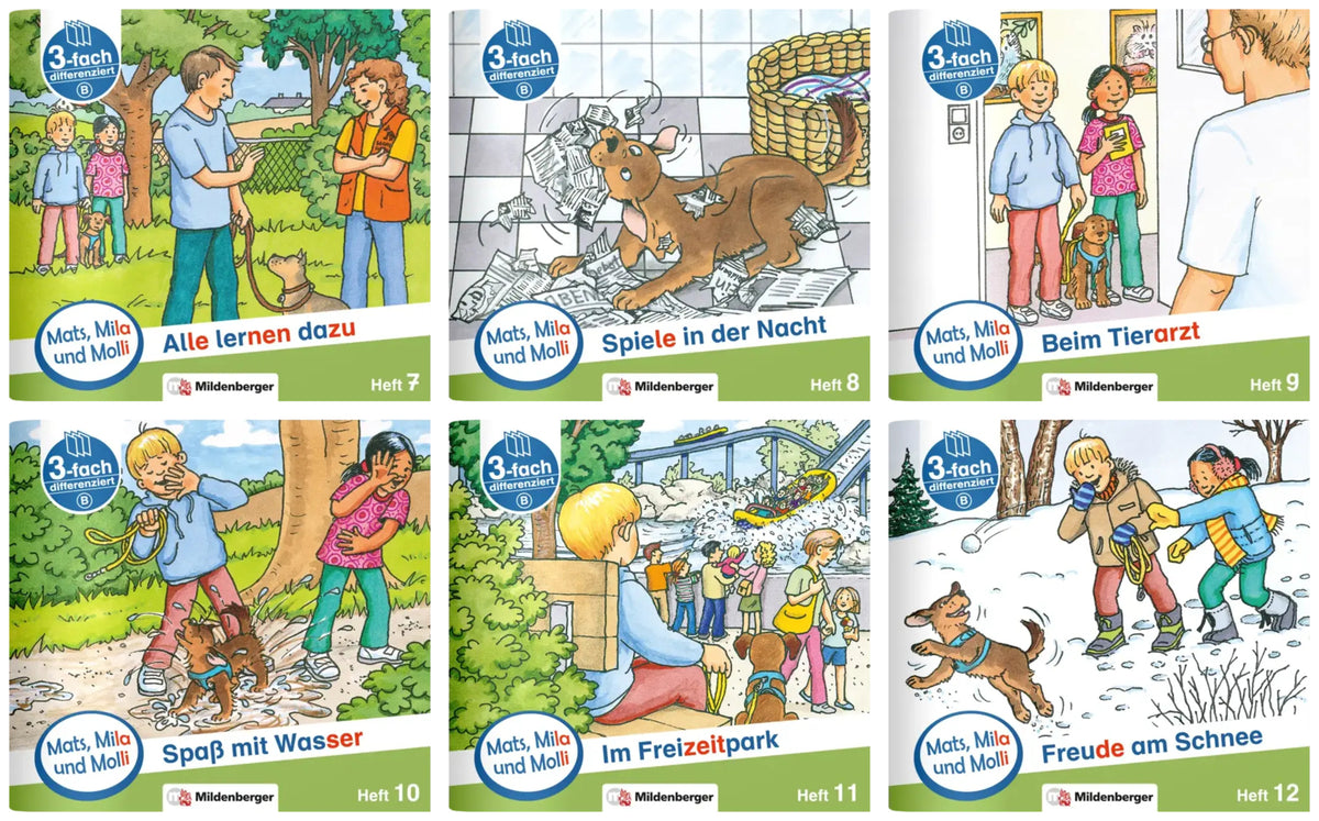 Paket - Mats, Mila und Molli - Heft 7-12, Schwierigkeitsstufe B.H.7-12 (Helge Weinrebe)